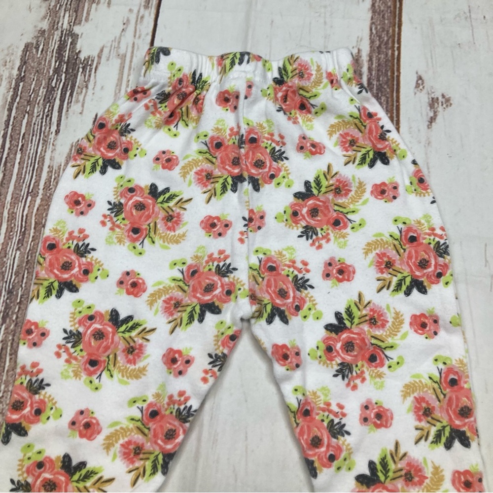 Chick Pea Joggers Floral White & Pink Sz 6-9M - Picture 6 of 6